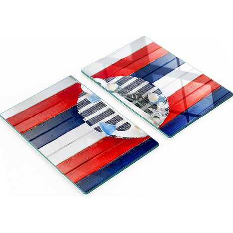 Tableros de vidrio decorativos multifuncionales con estampado de ancla, 2x40x52 cm.