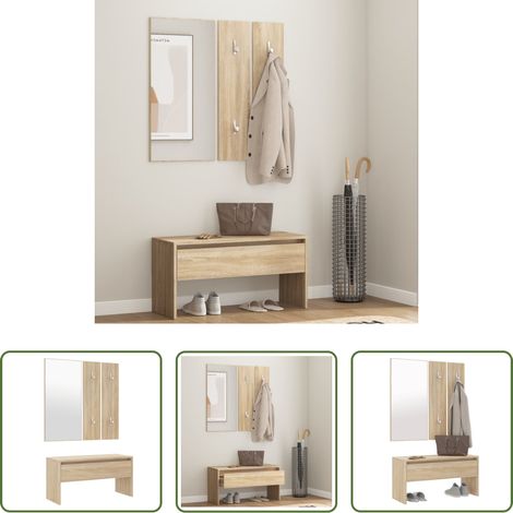 Banc d'entrée -  Ensemble de meubles de couloir Chêne Sonoma Bois d'ingénierie (1/5)