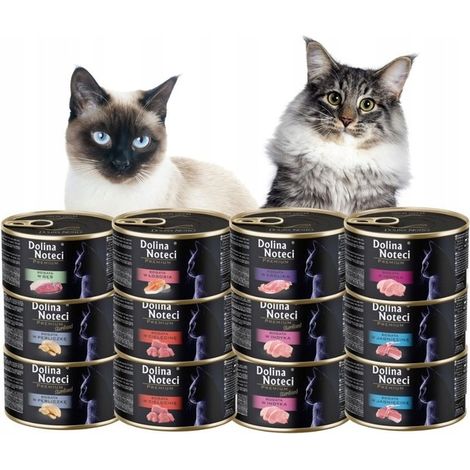 DOLINA NOTECI PREMIUM Nassfutter für Katzen, Geschmacksmischung, 12 x 185 g