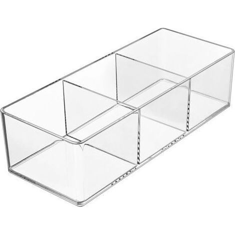 FENOPLASTICAOrganisateur de Maquillage pour Tiroir, 3-Compartiment Acrylique Maquillage Organisateur Cosmétique Stockage Bijoux Présentoir pour Bureau Armoire Salle De Bains Vanité Comptoir, Transpare (1/5)