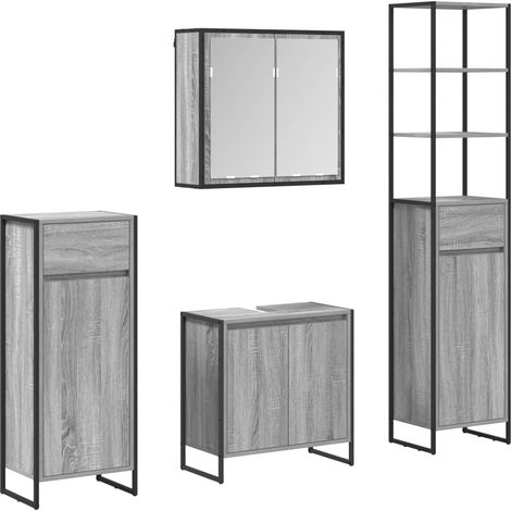 Maison Exclusive - Juego de muebles de baño Gris Sonoma Madera de