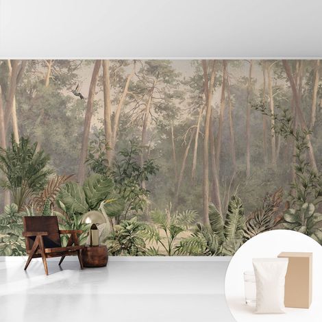 Tapete Vliestapete mit Kleber modern - Wanddeko für Küche - Klebefolie Wand - luxus Look Natürliche Harmonie 416x254 cm (1/5)