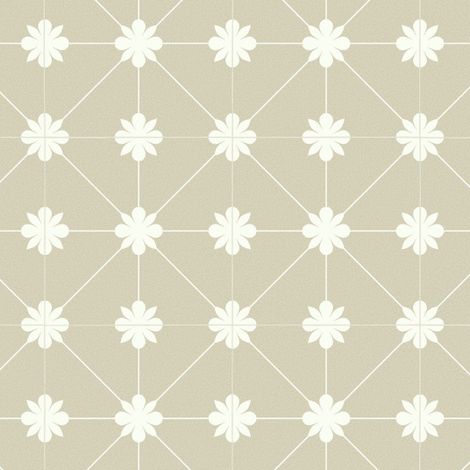Sol vinyle District NY - Aspect carreaux Lexington Bloom - Beige - Rouleau de 3m x 3m