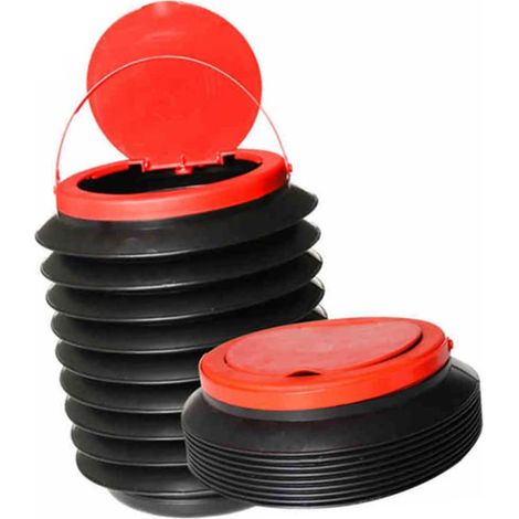 2 cestini telescopici per auto con coperchio, ideali per riporre e organizzare i rifiuti in auto. (1/3)