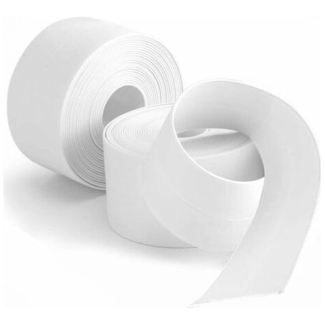 SHINING HOUSE Flexible Sockelleiste – 32 mm 3,8 m, selbstklebender Dichtungsstreifen, flexibler Faltstreifen, Nahtdichtungsstreifen, (weiß) (1/5)