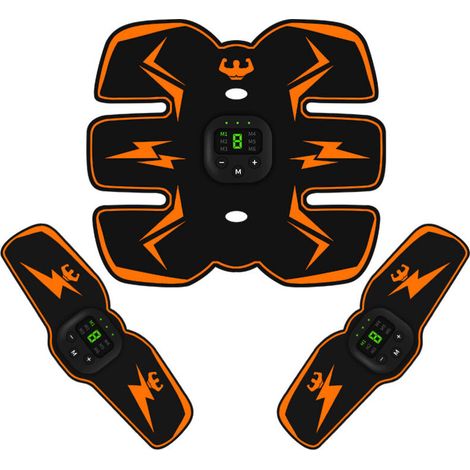 EMS Abdominal Muscle Stimulator, Arm and Abdominal Training Device, Orange - AquaForge