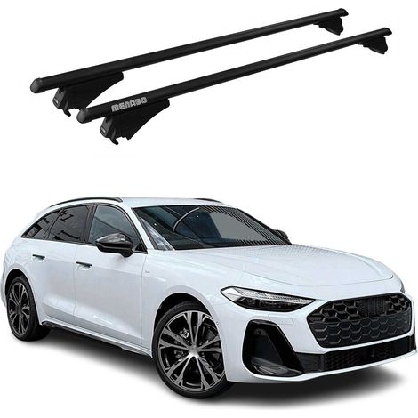 Tiger Barres de toit transversales Compatible avec Audi A5 B10 Avant 2024-2025 Alu Noir 2x