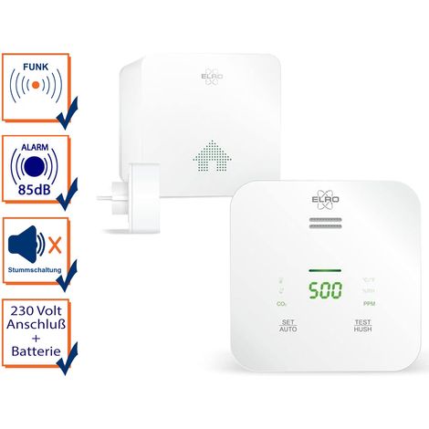 LuftqualitätsmessungsSet - CO2 Melder und K2 Basisstation für ELRO Connects (1/5)