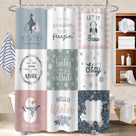 Rideau polyester pour douche 180x180 Élégant voile de douche pour idée cadeau pour pendaison de crémaillère (1/5)