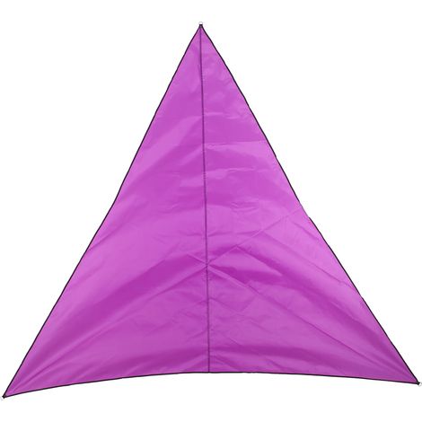 Voile d'ombrage triangulaire anti-UV, respirante et imperméable pour terrasses, piscines, cours et abris de voiture (violet) (1/5)