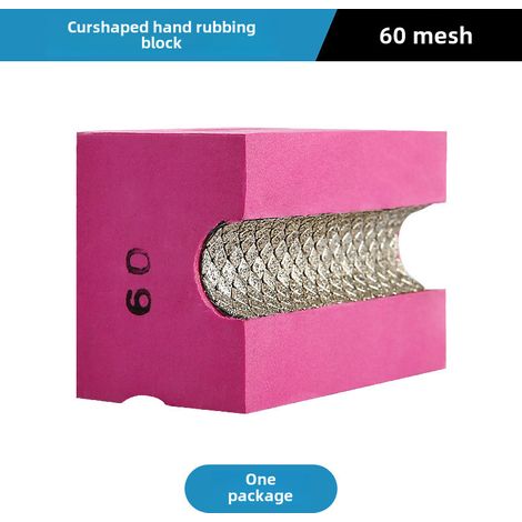 Bloc de meulage concave manuel pour bords arqués, outil de meulage et de polissage des bords de carreaux de céramique, dalles de pierre, marbre et pierre (Bloc de meulage concave manuel n° 60) (1/5)