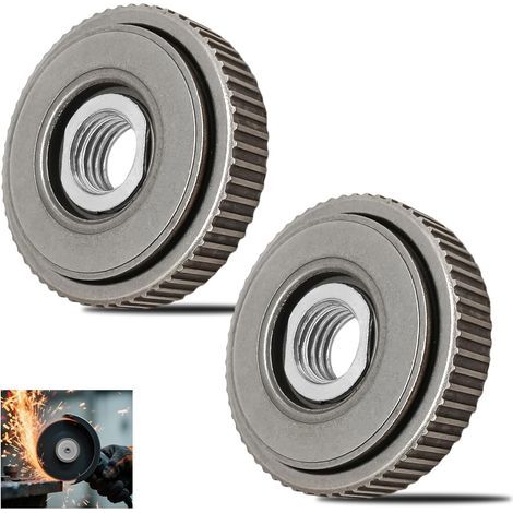 2 Pièces Écrou de Serrage Rapide pour Meuleuse d'Angle M14, Écrou de Verrouillage avec Levier, Changement de Meule Sans Outils, Convient pour Hitachi, pour Makita et Diverses Autres Meuleuses d'Angle (1/5)