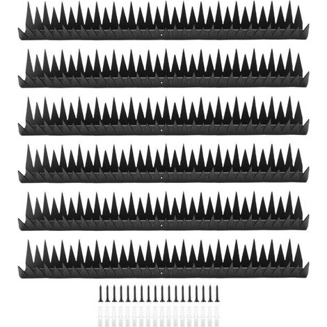 Rosvola Pointes de clôture Anti-escalade, 15.7 pouces, en acier au carbone, anti-intrusion métallique, pour mur extérieur, maison, jardin, sécurité, 6 pièces