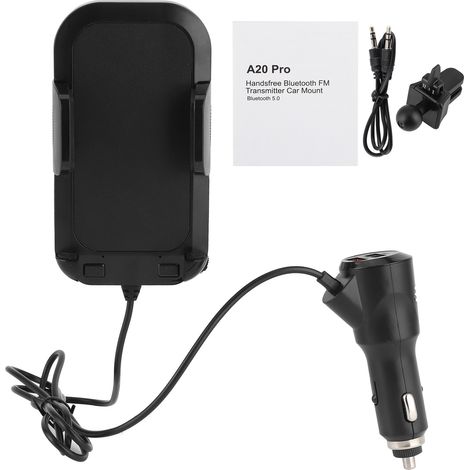 Émetteur FM Bluetooth 5.0 Voiture Chargeur Sans Fil Support Téléphone Recharge Rapide QC Maintien Automatique (1/5)