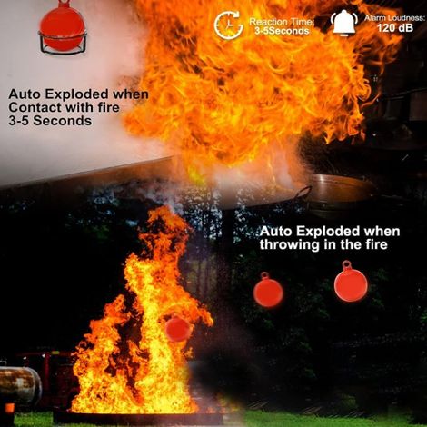 Extincteur automatique portable à boule de feu de 1,3 kg, dispositif d'extinction automatique à poudre sèche en suspension, balle extinctrice, pour la maison, l'entrepôt et l'usine (1/5)