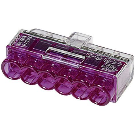 Borne de raccordement HellermannTyton HCPM-6 148-90040 flexible: 1-2.5 mm² rigide: 0.5-2.5 mm² Nombre de pôles: 6 violet 1 pc(s) S943701 (1/5)