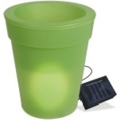 Maceta Jardin H19,5Cm Solar Polipropileno Verde Led (1/2)