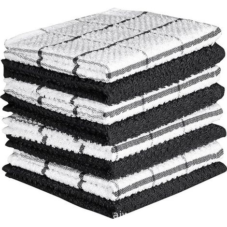 Torchons de cuisine - 8 pièces - Torchons de cuisine doux - Vaisselle - Essuie-mains - Absorbant - Chiffon de nettoyage ménager - Multifonctionnel - Chiffon de nettoyage réutilisable - Pour la maison, (1/5)