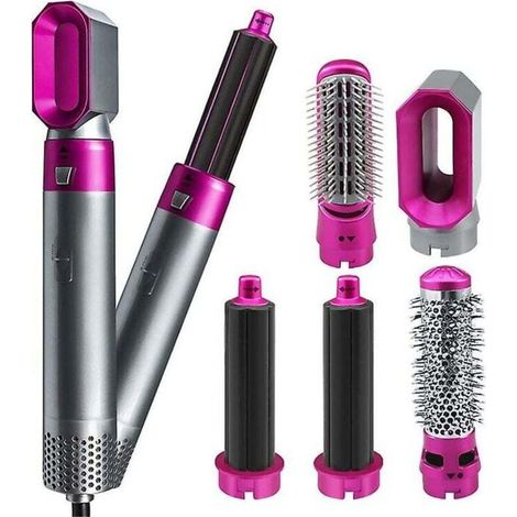 5-in-1-Trocknerbürste mit Stylingkamm – Drei einstellbare Gebläsestufen – Austauschbarer 30-mm-Lockenstab – 1000 W – Yoyo (1/5)