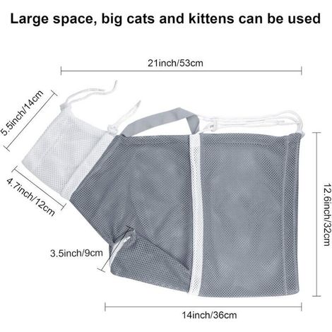 Pet Chat Sac de Toilettage Sac Filet de Bain de Lavage de Chat Sac de Douche pour Cat et Animal de Compagnie Multi-Fonctionnel réglable sac pour Chat pour Le Bain Injection Examen Coupe des Ongles-Fei (1/3)