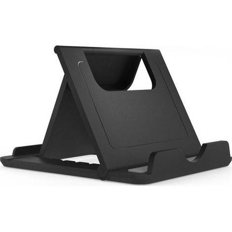 Support de bureau universel réglable pour téléphone et tablette - Support pliable - Angle ajustable - Stable et pratique - Noir (1/5)