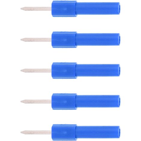 Kit de 5 pointes de test rétro-perforation isolées, aiguille de diagnostic filaire 4 mm, douille banane pour multimètre, bleu. (1/5)