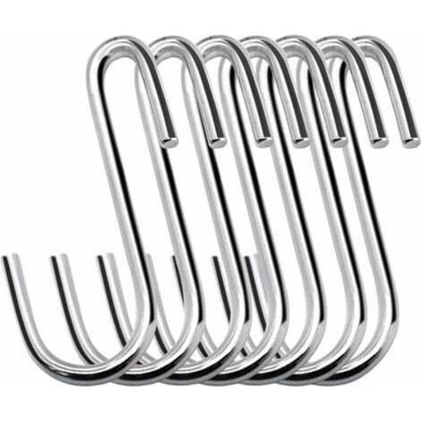 Lot de 30 crochets robustes en forme de S de 6 cm pour la suspension dans la cuisine, la salle de bain, la chambre et le bureau (Lot de 30, petit, argenté) (1/4)