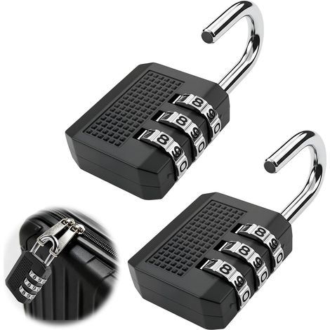 2PCS Cadenas Code 4 Chiffres, Serrure Sécurisée pour Casier, Vestiaire, Armoire, Boîte à Outils, Porte de Jardin, Abri, Robuste, Durable et Portable pour Usage Intérieur et Extérieur (1/5)