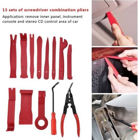 13pcs-trousse outils de démontage d\'installation de garniture pour système audio intérieur de la voiture-les panneaux de porte--RAC (1/4)