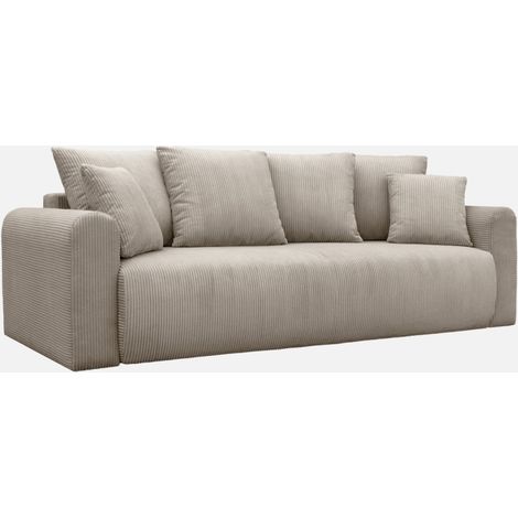 Sofá cama de pana acanalada con almacenamiento, 3 plazas (1/5)