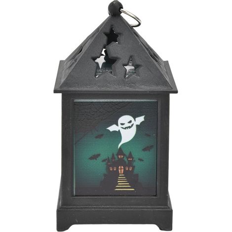 Lanterne d'Halloween LED Lampe de nuit portable à flamme pour décoration de fête Fantôme (1/5)