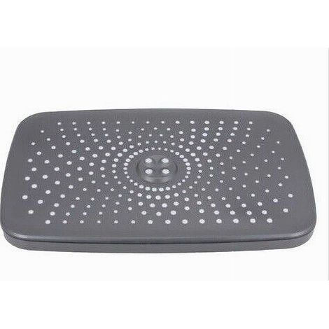 Cleafe - Soffione Doccia Rettangolare Ugelli Fori Bagno Miscelatore Grigio 28.5x19cm 87129 - (1/3)