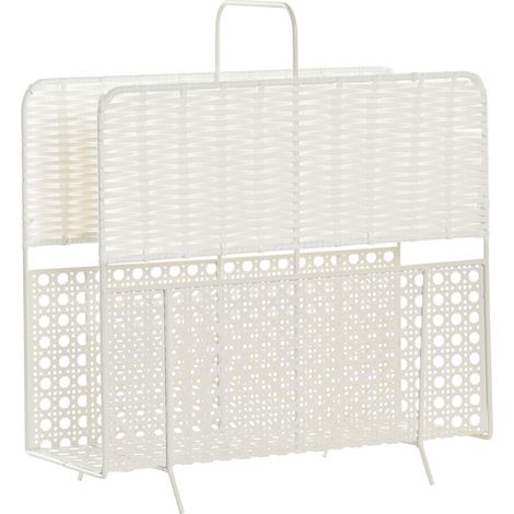 DKD Home Decor Revistero blanc naturel 36.5x15x41 cm (1/3)