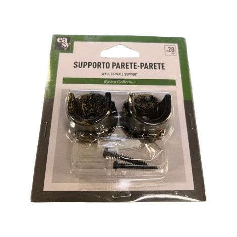 2PZ SUPPORTO PARETE-PARETE D.20MM COL.NERO ORO