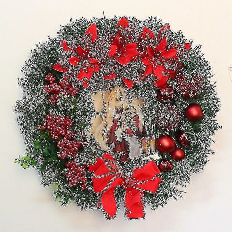 Décoration de Noël Guirlande Tenture murale Porte de Noël Porte du jour de Noël Décoration de la maison Cintre de porte Cadeau de Noël Rouge Jésus BLOW (1/5)