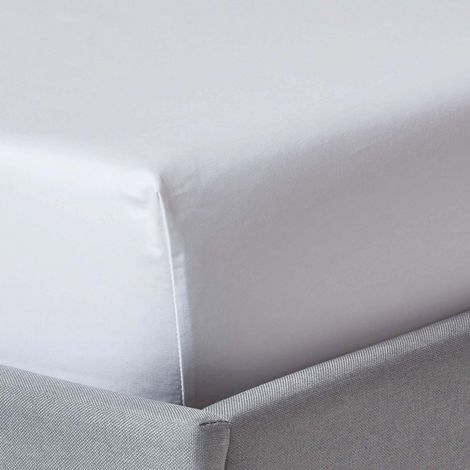 HOMESCAPES White Egyptian Cotton Fitted Sheet 1000 Thread Count, Super King - White (1/5)