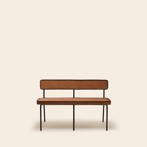 Banc en Velours uni Dalila et passepoil noir YSABEAU (1/4)