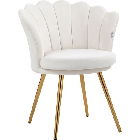 Fauteuil design coquillage MALLORY crème (1/5)