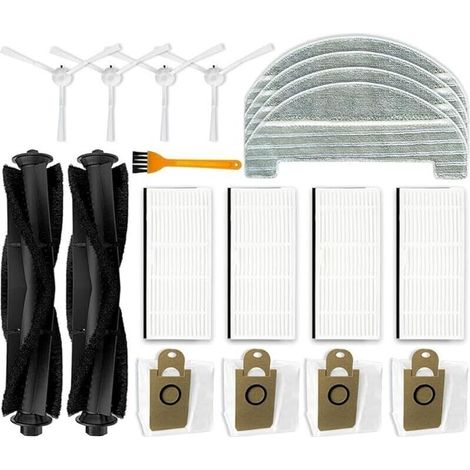 19 pièces de rechange accessoires pour aspirateur robot Ultenic T10 avec 2 brosses principales + 4 brosses latérales + 4 filtres H (1/5)