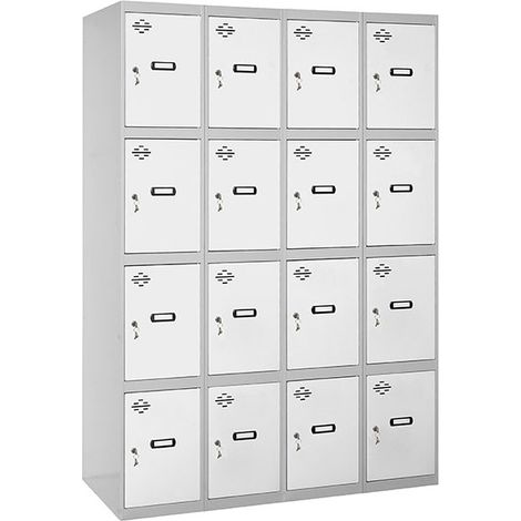 Simonrack Zeitgemäßer Metallschrank Grau und Weiß