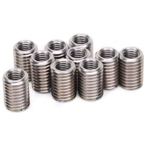 Pair - SJLERST 10 Pièces Inserts de Filetage, écrou Réducteur Manchon de Réparation en Acier Inoxydable M8 Femelle et Conversion de Filetage Mâle M12 (1/5)