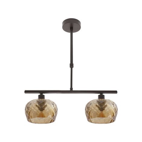 Lampada Stela 2xe14 marrone regx41x13 cm con paralumi in cristallo tagliato ambar (1/2)
