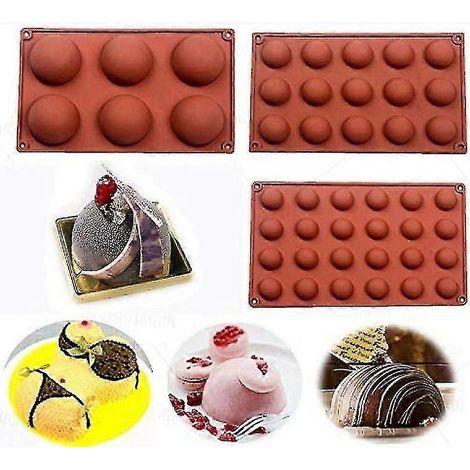 Ensemble de moules en silicone pour la décoration de gâteaux, 3 pièces demi-cercles