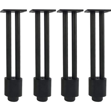 4 Pieds De Meuble,Pieds De Table Réglables,Jambes Imperméables Sofa,Sens Design,Alliage D'aluminium Solide,Stable Et Sûr,Jambes Durables Salle De Bains,Noir/Or,600KG Porteur.,Noir,30cm (1/5)