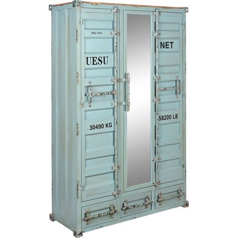 Armoire turquoise élégante pour rangement industriel - Turquoise industriel chic (1/5)