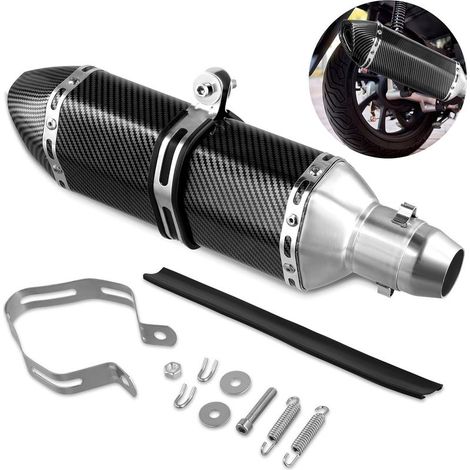 Tuyau d'échappement universel pour moto, tuyau d'échappement d'amortisseur de moto 38mm 51mm 1,5 "2", accessoires amovibles pour moto, pour Dirt Bike Street Bike Scooter ATV (1/5)
