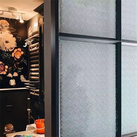 Dos láminas para ventanas para mayor privacidad,lámina opaca para ventanas,lámina electrostática para ventanas,45x100cm,adecuada para baños (1/5)