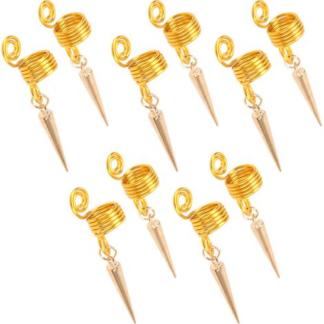 10 perles en or pour dreadlocks et barbe, DIY bijoux homme décoration cheveux bracelet collier (1/5)