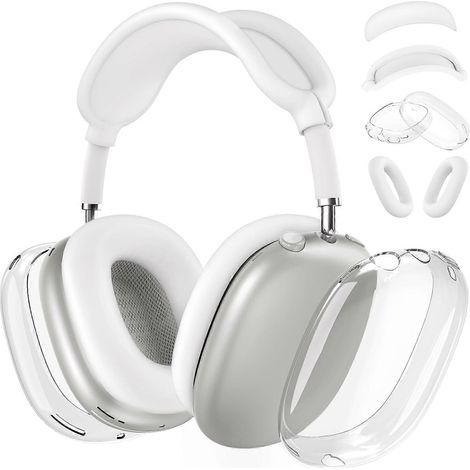 Étui de protection en silicone pour écouteurs AirPods Max, coque transparente souple en TPU pour oreillettes/coussinets/arceau, compatible avec les AirPods Max 2/1 (2026/2024/2020), T (1/5)