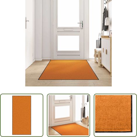 Tapis d'entrée intérieur - Tapis d'entrée Orange et Noir 120 x 250 cm Polyamide et PVC (1/5)